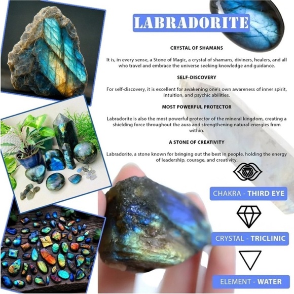 Large Natural Labradorite Worry Stone - Picture 10 of 13